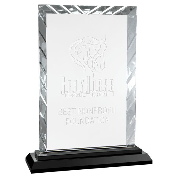 9" Rectangle Accent Glass on Base Thumbnail