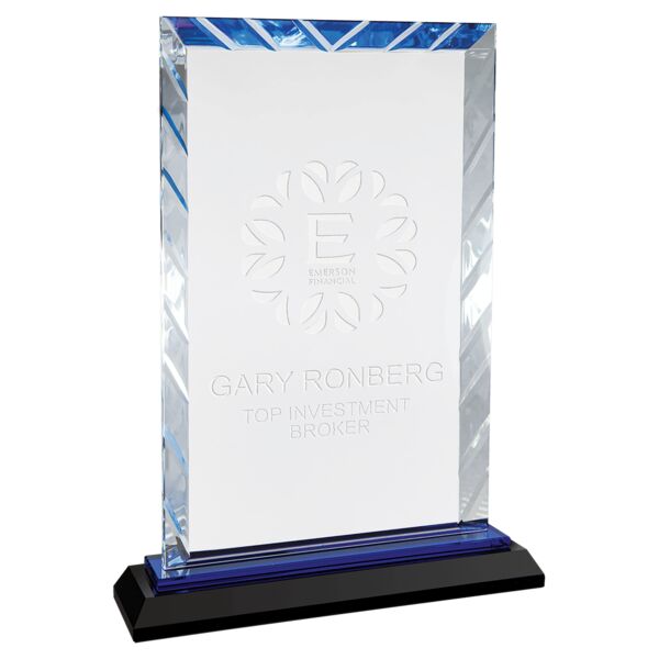 9" Rectangle Accent Glass on and Reflective Base Thumbnail