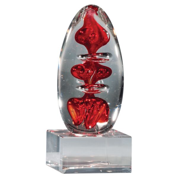 5 1/4" Egg Shaped Art Glass on Glass Base-No Plate Thumbnail