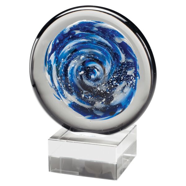7" and Disc Art Glass on Glass Base-No Plate Thumbnail