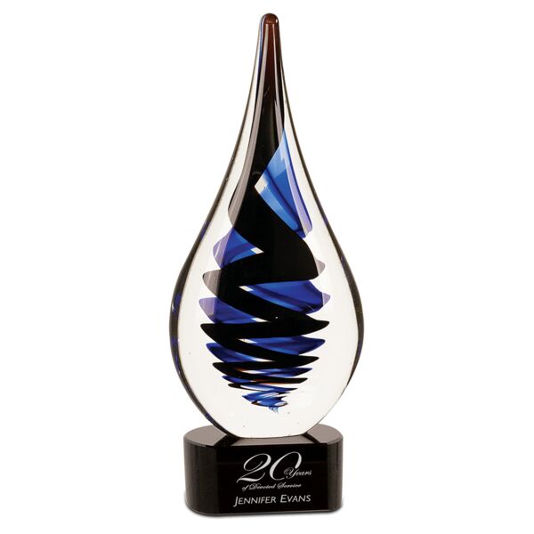 11 1/4" Twist Raindrop Art Glass Thumbnail