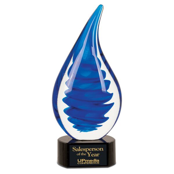 10 1/4" Twist Raindrop Art Glass Thumbnail