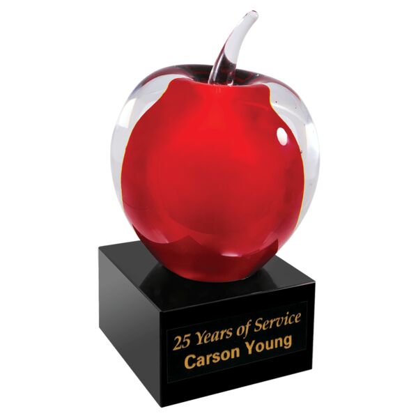5 3/4" and Glass Apple with Base Thumbnail