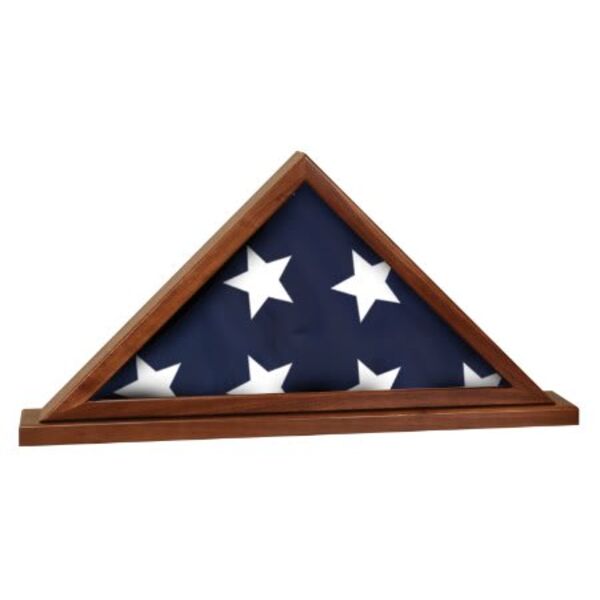 16 1/4" x 8 1/4" Genuine Flag Display Case with Base Attached Thumbnail