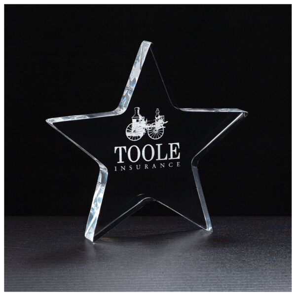 5" x 4 3/4" Star Acrylic Paperweight Thumbnail