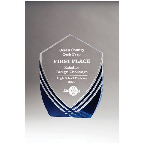 6 1/2" x 8 1/2" Shield Series Acrylic with Polished Score Lines and Metallic Accent Thumbnail