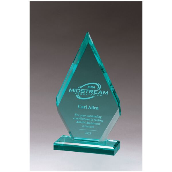 4 1/2" x 8 1/2" Flame Series Beveled Jade Acrylic Award Thumbnail