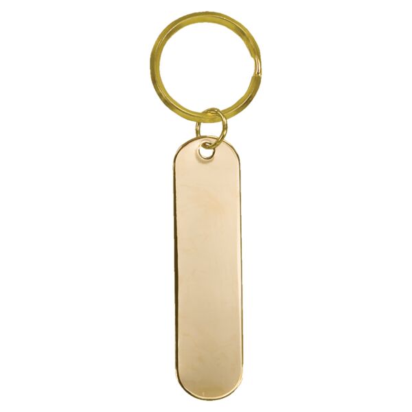3/4" x 3" Bar Brass Keychain Thumbnail