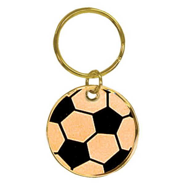 1 1/2" Soccer Brass Keychain Thumbnail