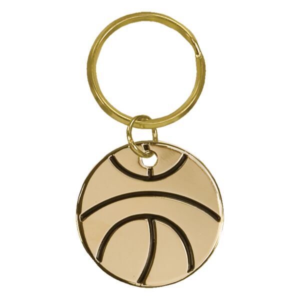 1 1/2" Basketball Brass Keychain Thumbnail