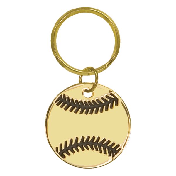 1 1/2" Baseball/Softball Brass Keychain Thumbnail