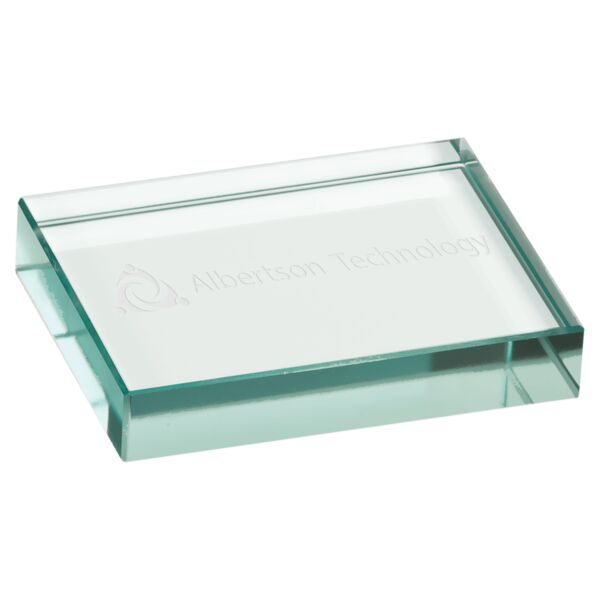 4" x 3" Jade Glass Paperweight Thumbnail