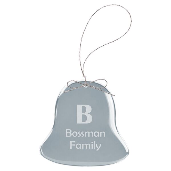 3" Bell Glass Ornament with String Thumbnail