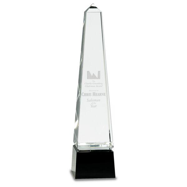 12" Obelisk Crystal on Pedestal Base Thumbnail