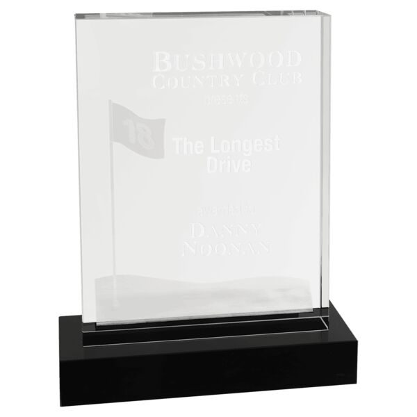 6 1/4" x 8" Crystal 3D Golf Flag/ Thumbnail