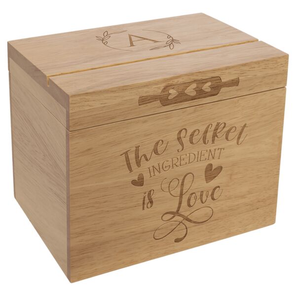 Recipe Card Wood Box (Recipe Cards Not Included) Thumbnail