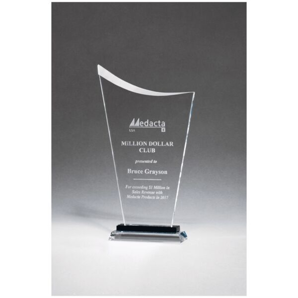 6 1/4" x 11 1/2" Contemporary Glass Award with Pedestal Base Thumbnail