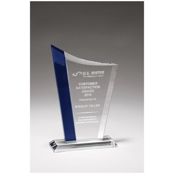 5 1/4 x 8" Zenith Series Glass Award with Glass Highlights Thumbnail