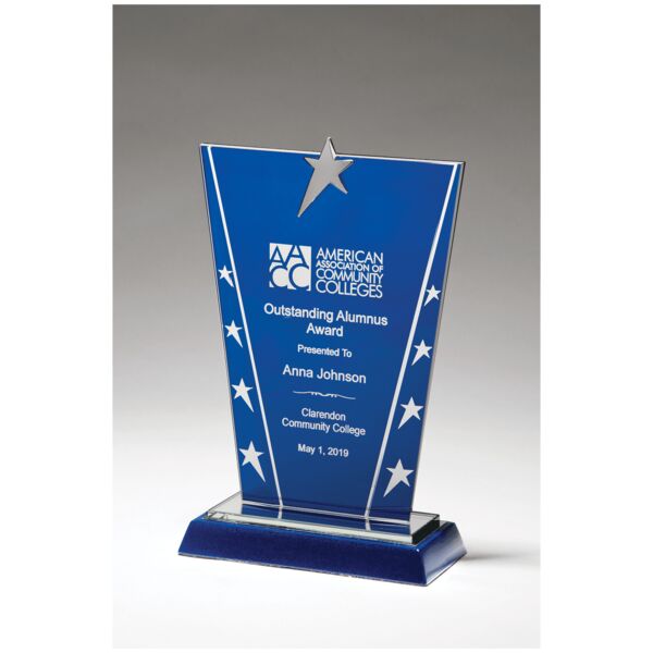 6 3/8" x 8 5/8" Constellation Series Glass Award with Background with Plated Star Thumbnail