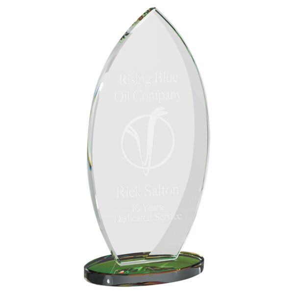 8 7/8" Flame Series Glass Award with Prism-Effect Base Thumbnail