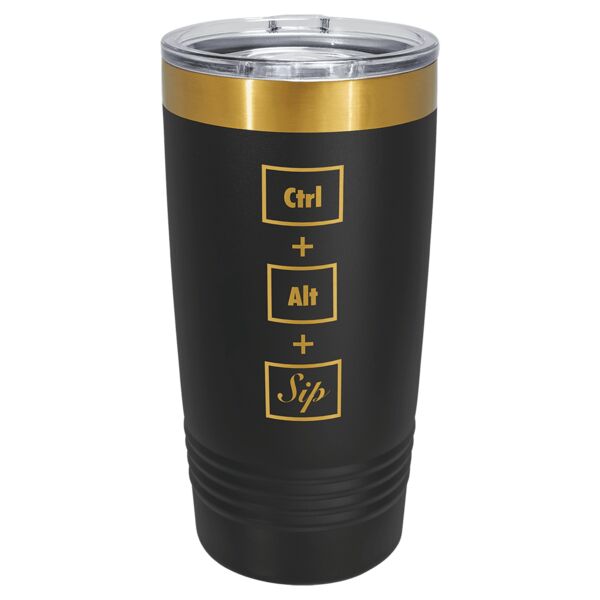 Polar Camel 20 oz. /Bright ION-Plated Ringneck Tumbler with Slider Lid Thumbnail