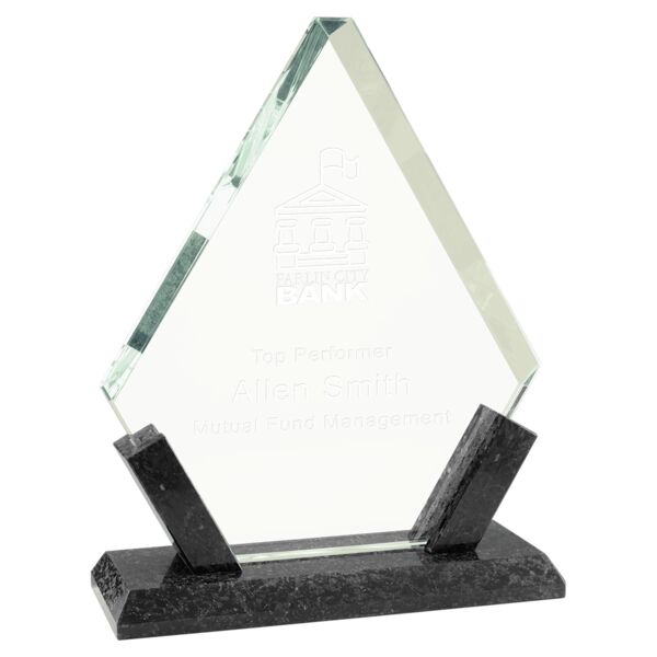 7 1/4" Diamond Glass with Marble Base Thumbnail