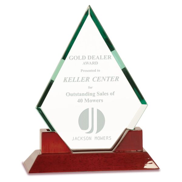 8 1/2" Jade Diamond Prestige Glass with Piano Finish Base Thumbnail