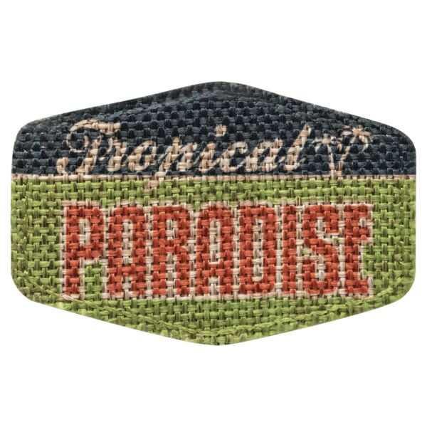 3" x 2" Burlap Hex Sublimatable Patch with Adhesive Thumbnail