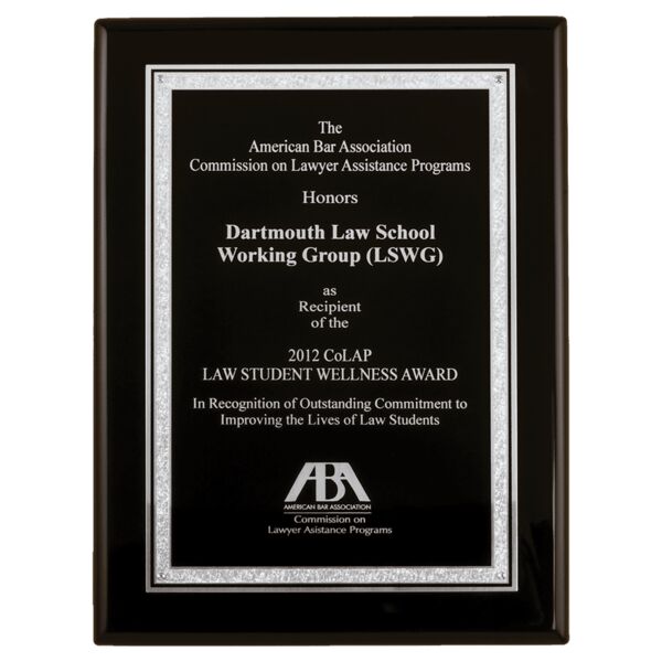 7" x 9" Airflyte Piano Finish Plaque with Laser Engravable Aluminum Florentine Border Plate Thumbnail