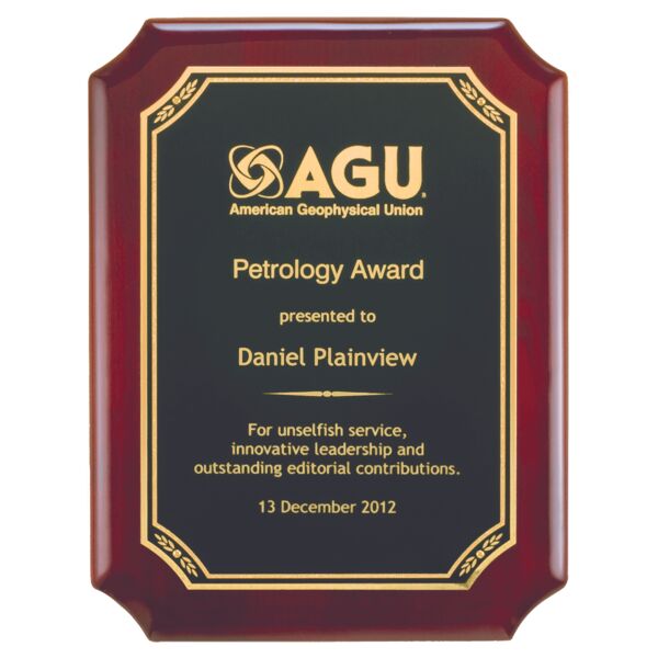 7" x 9" Airflyte Piano Finish Plaque with Florentine Leaf Design LaserFX Plate Thumbnail