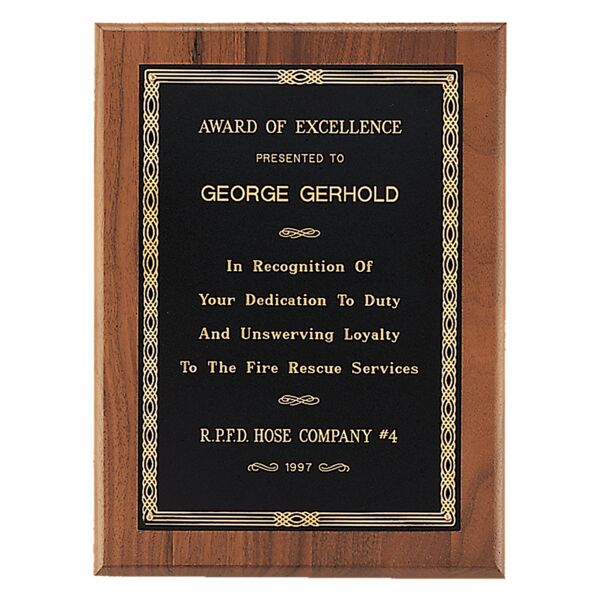 8" x 10" Laserable Border Plate on an American Plaque - Sheffield Series Thumbnail