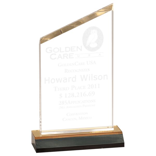 4" x 6" Reflection Beveled Peak Acrylic with 5" Mirror Base Thumbnail