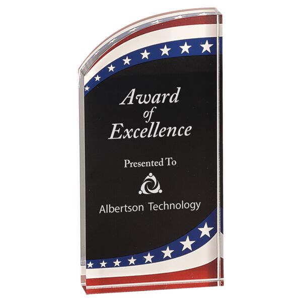 3 1/2" x 7" Stars & Stripes Rounded Acrylic Thumbnail