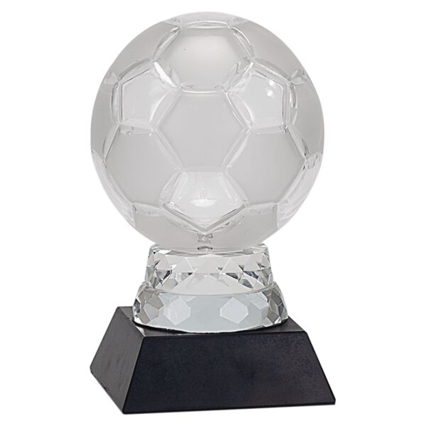 6 1/4" Glass Soccer Ball with Marble Base Thumbnail
