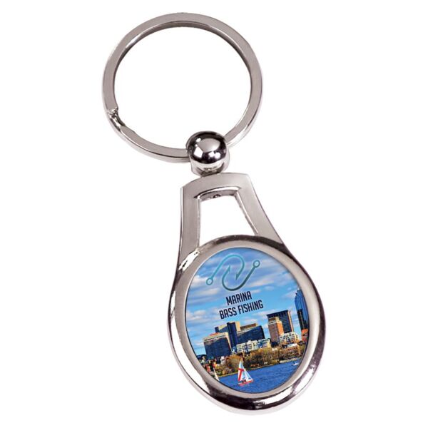 1 1/4" x 1 3/8" Oval Sublimatable Keychain with Insert Thumbnail