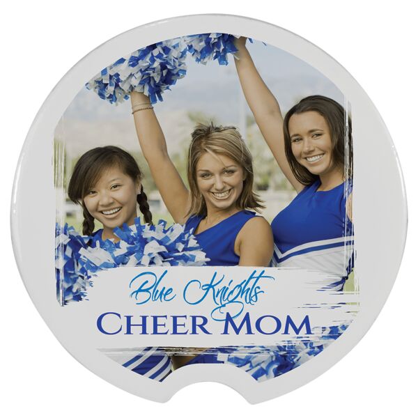 2 1/2" Gloss Ceramic Car Coaster Thumbnail