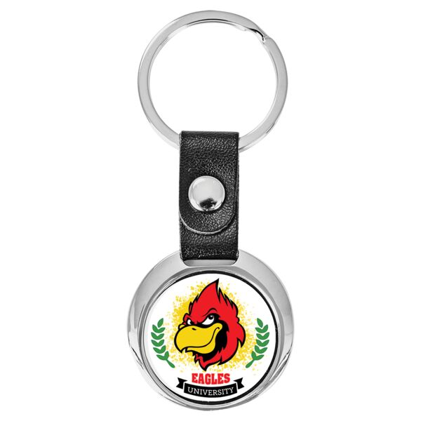3 3/8" x 1 3/8" Round Sublimatable Keychain with Insert Thumbnail