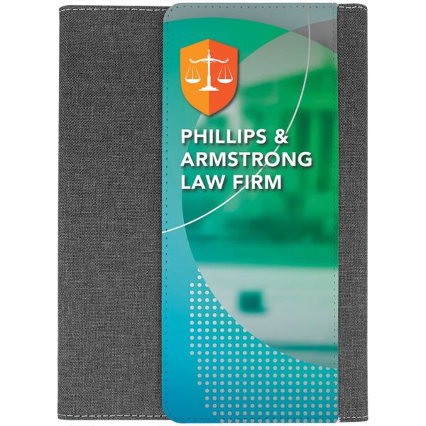 7" x 9" Subli-Tru Portfolio Fold Over Flap Front Cover with Note Pad Thumbnail