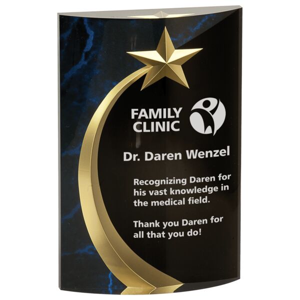 6 3/4" Marble Rounded Shooting Star Acrylic Thumbnail