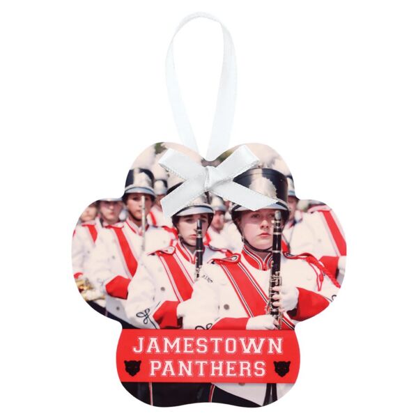 3.7" x 3.5" Gloss Unisub Aluminum Paw Print Ornament, 2-sided Thumbnail