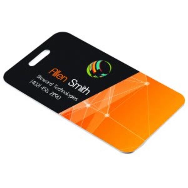 1.75" x 3.5" Semi-Gloss Unisub Aluminum Rectangle 2-Sided Bag Tag Thumbnail