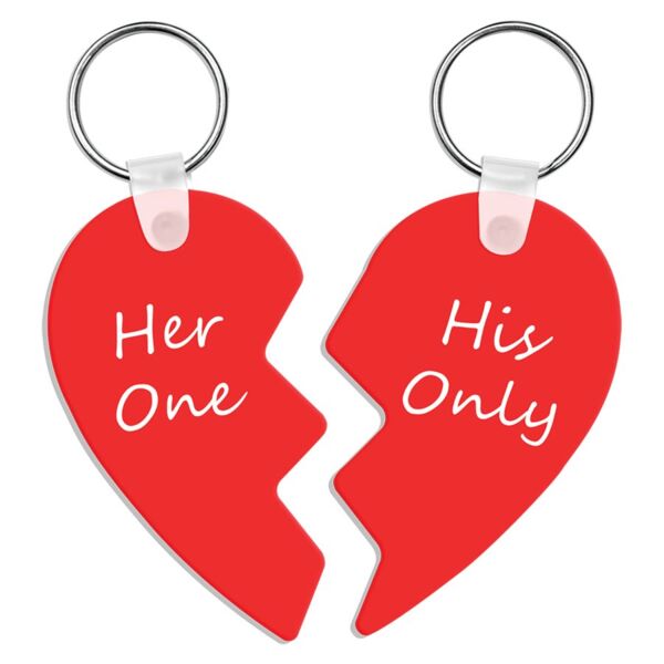 2.73" x 3.18" Gloss Unisub Aluminum Sublimatable Two-Part Heart Keychain Thumbnail