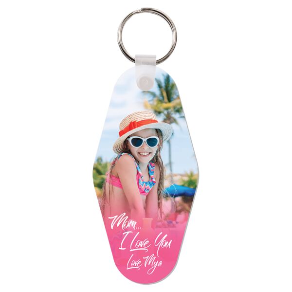 3.125" x 1.5" Unisub Gloss FRP Sublimatable Vintage Hotel Keychain Thumbnail