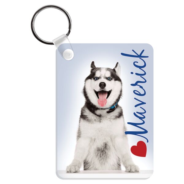 2.25" x 1.6" Unisub Acrylic Rectangle Key Chain With Ring and Fastener Thumbnail