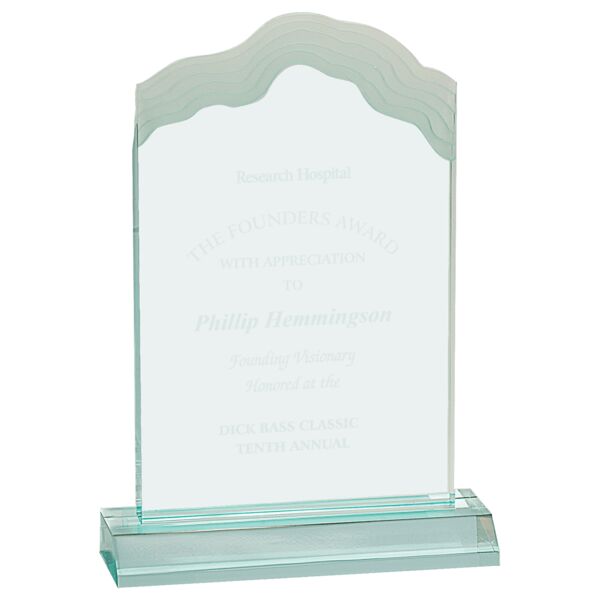 5" x 8" Jade Frosted Cap Edge Acrylic with 6" Base Thumbnail