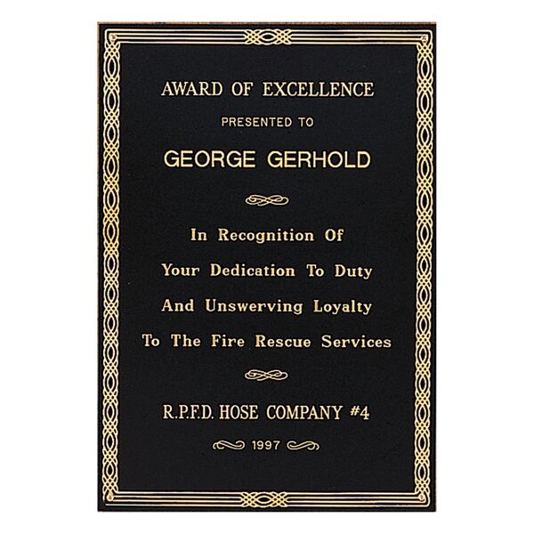 3 1/2" x 5" Laserable Brass Plate with Design Border Thumbnail