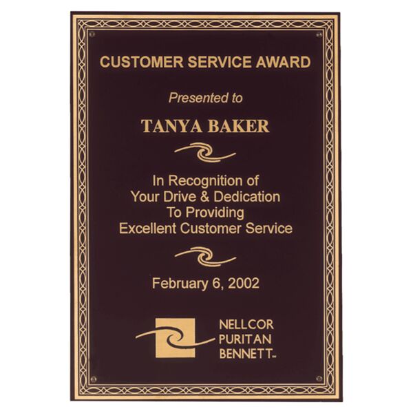 5 1/4" x 7 1/4" Laserable Brass Plate with Braided Border Design Thumbnail