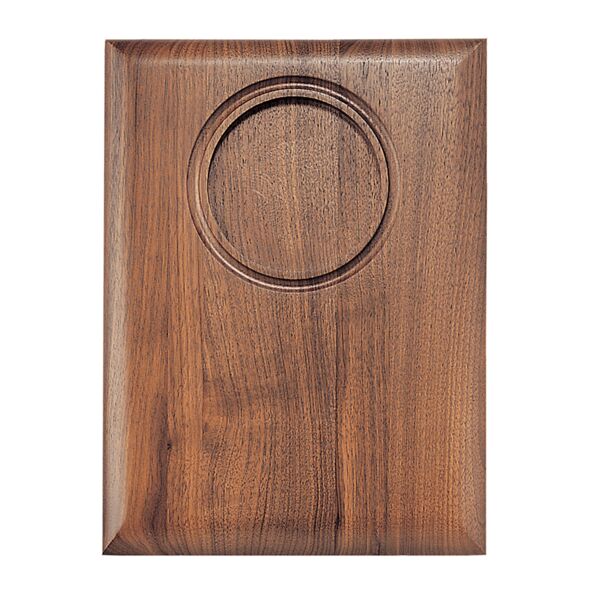 5" x 7" Piano Finish Plaque With Round Recessed Area Thumbnail