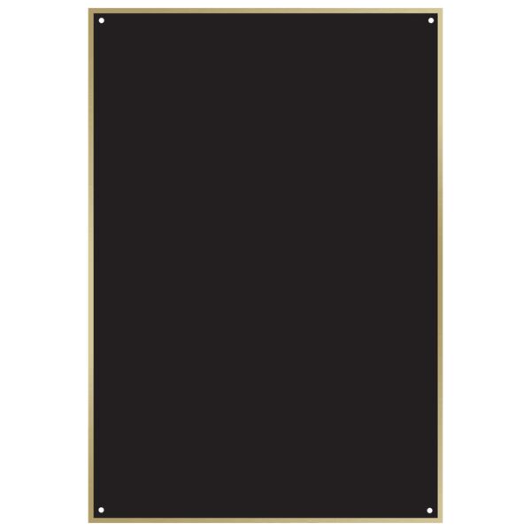 4 1/2" x 6 1/2" Laserable Brass Square Corner Plaque Plate with Thin Border and 4 Holes Thumbnail