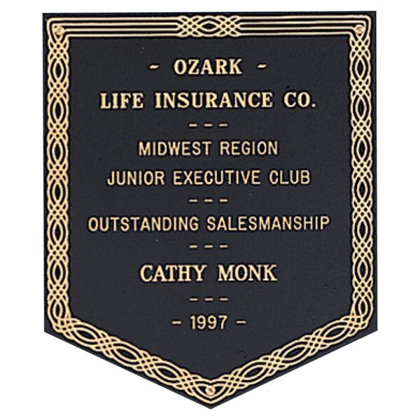 5 1/4" x 6 1/4" Laserable Brass Plate with Design Border Thumbnail